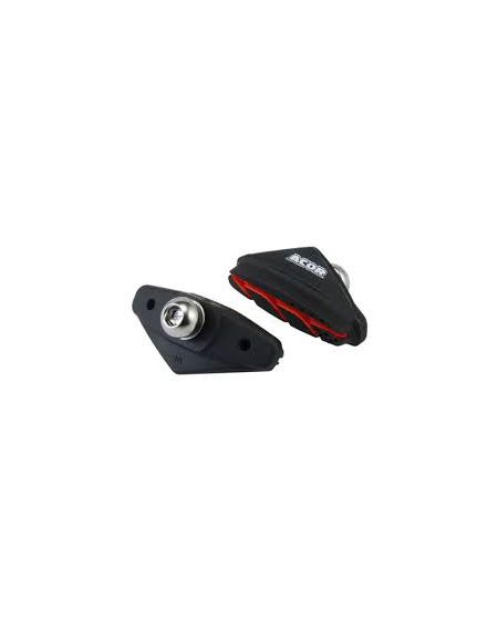 Grooved Caliper Brake Pads: Black/Red